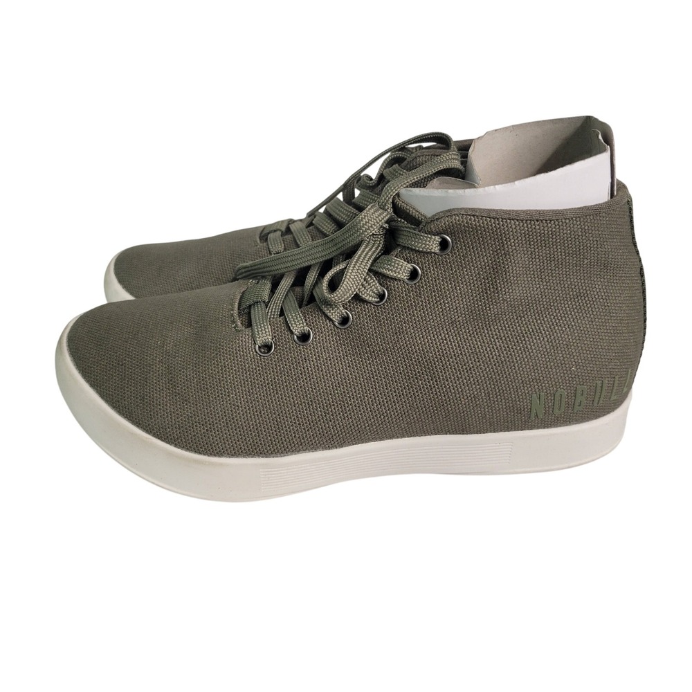 NOBULL Canvas Trainer Mid Ivy Ivory Green Mens 6 Womens 7.5 Running